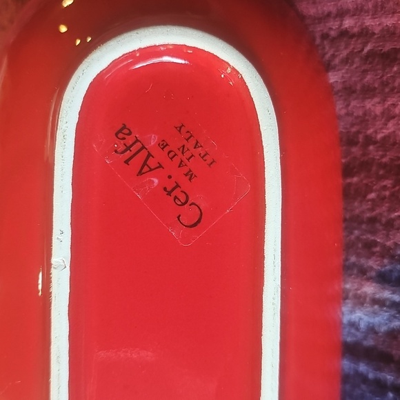 Ceramiche Alfa Red Serving Plate 14x3.5 - Picture 3 of 4